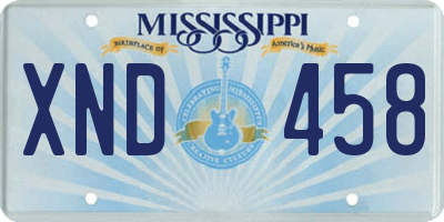 MS license plate XND458