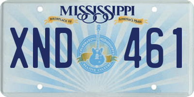 MS license plate XND461