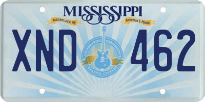 MS license plate XND462