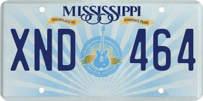 MS license plate XND464