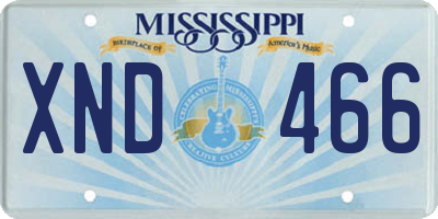MS license plate XND466