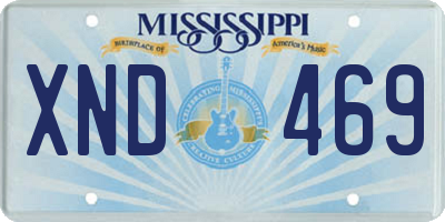 MS license plate XND469