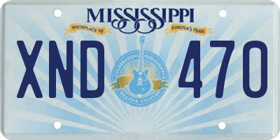 MS license plate XND470