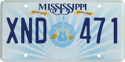 MS license plate XND471