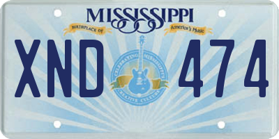 MS license plate XND474