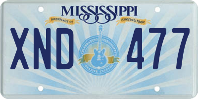 MS license plate XND477