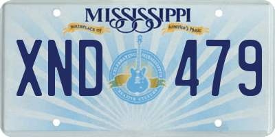 MS license plate XND479