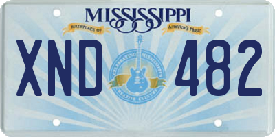 MS license plate XND482