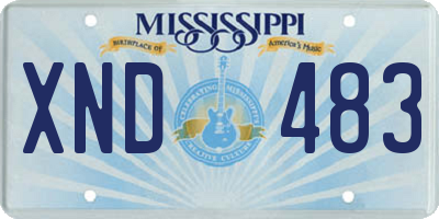 MS license plate XND483