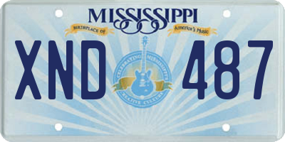 MS license plate XND487
