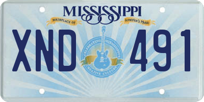 MS license plate XND491