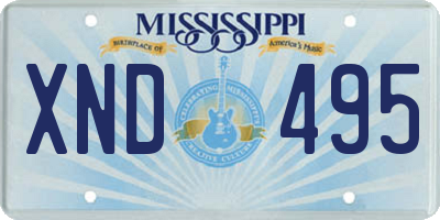 MS license plate XND495