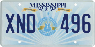 MS license plate XND496