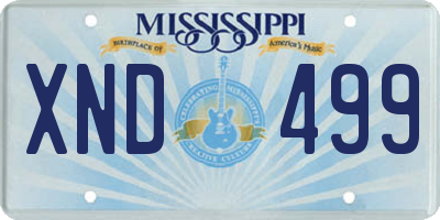 MS license plate XND499