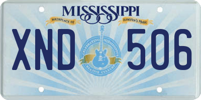 MS license plate XND506