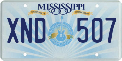 MS license plate XND507