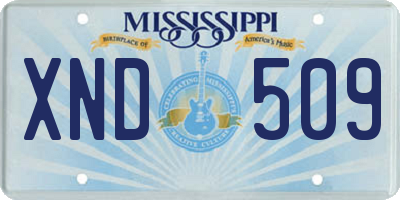 MS license plate XND509