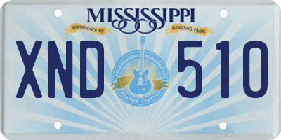 MS license plate XND510