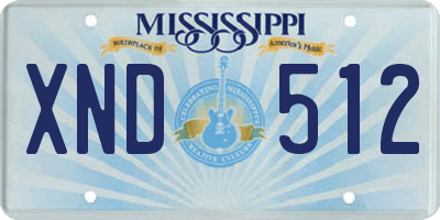 MS license plate XND512