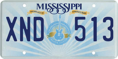 MS license plate XND513