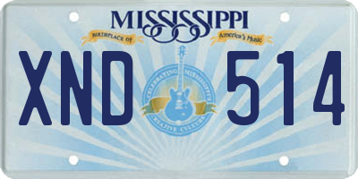 MS license plate XND514