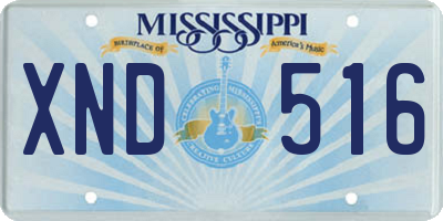 MS license plate XND516