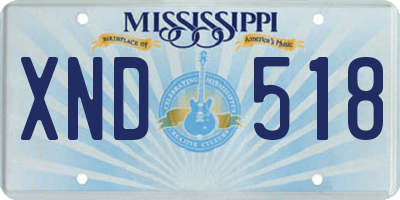 MS license plate XND518