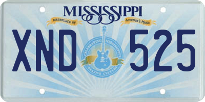 MS license plate XND525