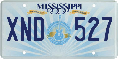 MS license plate XND527