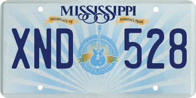 MS license plate XND528