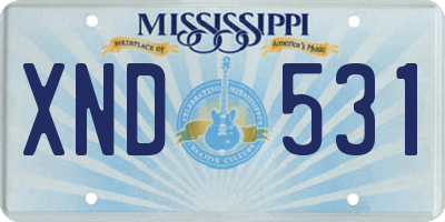 MS license plate XND531