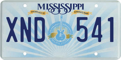MS license plate XND541