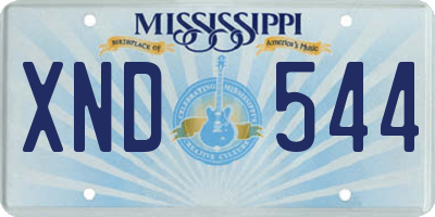 MS license plate XND544