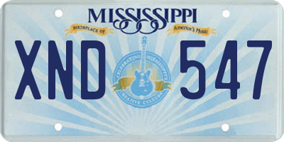 MS license plate XND547