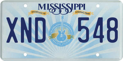 MS license plate XND548