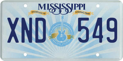 MS license plate XND549