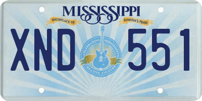 MS license plate XND551