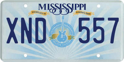 MS license plate XND557