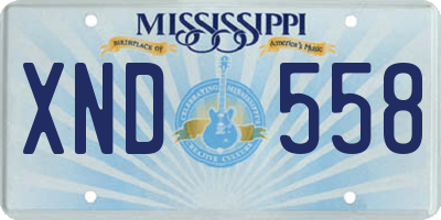 MS license plate XND558
