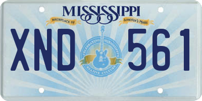 MS license plate XND561