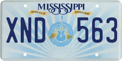 MS license plate XND563