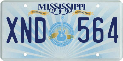 MS license plate XND564