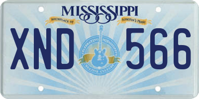 MS license plate XND566