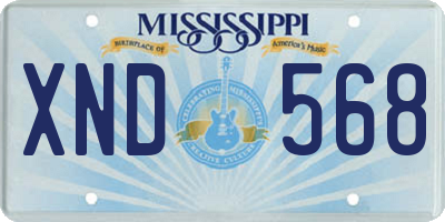 MS license plate XND568