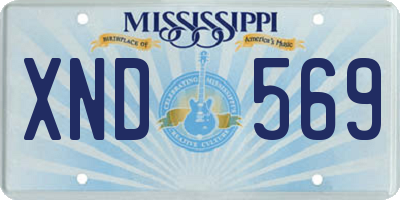 MS license plate XND569