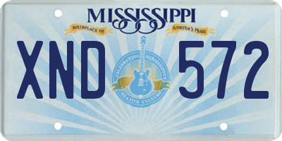 MS license plate XND572