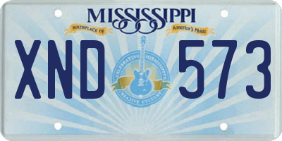 MS license plate XND573