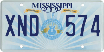 MS license plate XND574