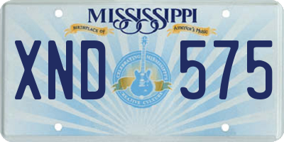 MS license plate XND575
