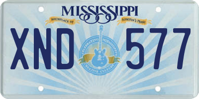 MS license plate XND577